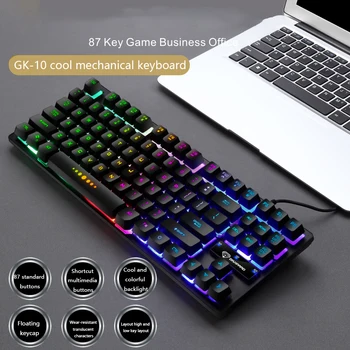 87 Keycaps 60% Laidinio Žaidimų Klaviatūra, RGB Apšvietimu Ultra-Kompaktiška 