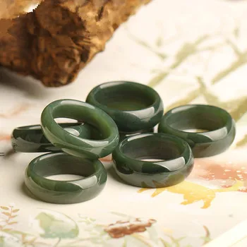 Natūralus hetian black green jade žiedai žadeitas jade žiedas, moterų ir vyrų, jade žiedas jade dovana žiedus prekės ženklo vyrai moterys nekilnojamojo jade