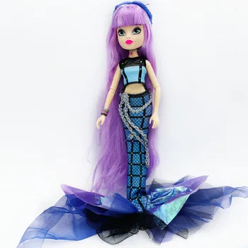 Naujas 28cm Originalus princesė undinėlė ilgi plaukai violetinė mėlyna Žuvies uodega lėlės 7 sąnarių Mados Lėlės gražus Geriausia Dovana Vaikui