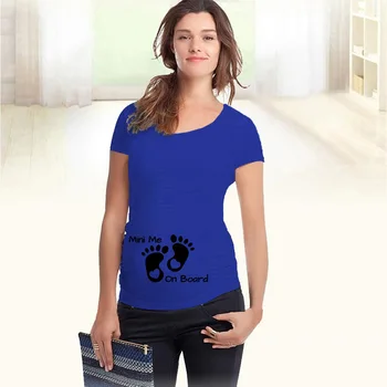 Vasaros trumpomis Rankovėmis Motinystės T-Shirt Juokinga Nėštumo T-shirt Nėščia Mini Me Laive Laiškas Spausdinti Tees Drabužius Nėštumo Viršūnės