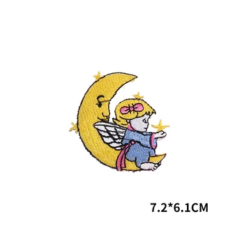 Japonų anime Stiliaus Baby moon Lopai Drabužius Dviejų matmenų boyEmbroidery Appliques 