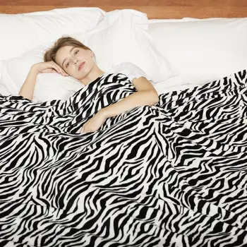Merrylife Mesti Pledai Sofa-lova Modelio Spausdinimo Dryžuotas Cheetah Zebra Namų Tekstilės Flanelė Pliušinis Minkštas Kelionės Negabaritinius