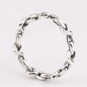 925 Sterling Silver pandora Žiedas Rišti Širdis Emocinius ryšius Žiedai Moterims Vestuves Dovanų Fine Jewelry