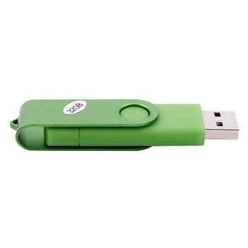 USB Mini Memory Stick 32GB, USB 2.0 Flash Drive Atminties OTG už Patogų KOMPIUTERIO, Geltonas
