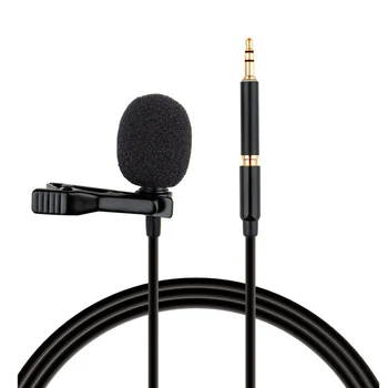 Mini Clip-on Lavalier Microphone Atvartas Kondensatoriaus Mikrofonas (3,5 mm Kištukas Išmanųjį telefoną PC Nešiojamas Kalbasi Dainuoti Karaoke su nešimo Krepšys