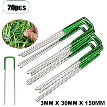 150mm Pins 20pcs Anchor Artificial Fake Grass Galvanised Pegs Metal Staples