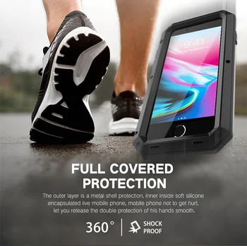 Sunkiųjų Apsaugos Doom Metalo šarvai Aliumininiai telefono dėklas skirtas iPhone 11 12 Pro XS MAX SE XR 6 6S 7 8 Plus X 5S atsparus smūgiams Dangtis
