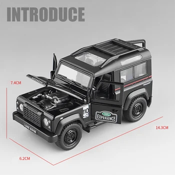 1:32 Land Rover Defender 110 VISUREIGIS Žaislas Lydinio Automobilių Diecasts & Žaislinės Transporto priemonės Automobilio Modelio Miniatiūra Masto Modelio Automobilių Žaislai Vaikams Dovanos