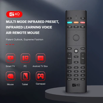 G40S 2.4 GHz Wireless Air Mouse Balso Nuotolinio PC Projektorius Android TV Box