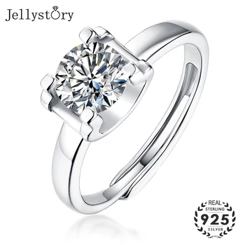 Jellystory prabanga 925 sterlingas sidabro papuošalai žavesio žiedas su moissanite moterų, vyrų vestuvių pažadas šalies dovanų didmeninės žiedas