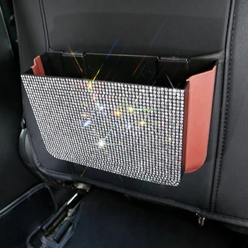 Crystal Automobilių Saugojimo Krepšys Biling Lauke Sėdynės Organizatorius Backseat Turėtojas Multi-Kišenės Bako Tvirtinimas Valymas Interjero Priedai