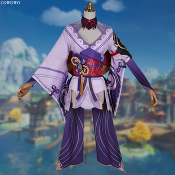 Anime! Genshin Poveikio Shogun Raiden Žaidimas Tiktų Gražių Vienodų Cosplay Kostiumas Helovyno Karnavalas Šalies Apranga Moterims 2021 NAUJAS