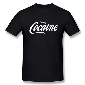 Mėgaukitės Kokaino T-Shirt, Derliaus Juokingi Gimtadienio Medvilnės, Trumpomis Rankovėmis, T Marškiniai Priežastinis O-Kaklo Viršūnes Tees Hip-Hop Vintaged