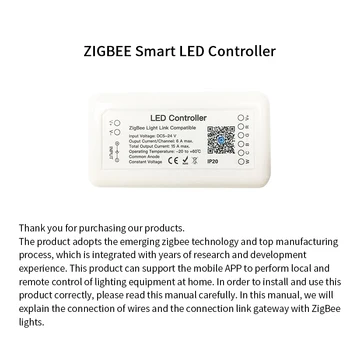 Tuya Zigbee 3.0 Smart LED Valdiklis RGB+BMT 6pin Šviesos Juostos Valdiklis DC12-24V Dirbti Su Alexa, Google 