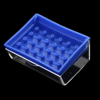 1 VNT 24 Skyles Karšto Pardavimo Plastiko Dantų Bur Turėtojas Dezinfekavimo laboratorijų Įranga Stomatologas Atveju Produktai Blue/White Box Blokas