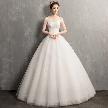 2021 Naujas Mados Nėriniai Vestido De Novia Paprasta Vestuvinė Suknelė Princesė Vestuvių Suknelės Greitas Pristatymas