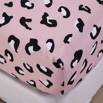Mados classic Pink leopard šeimos Įrengtas lapas lova lakštai padengti Lovatiesė Turas elastinga 90*120*30cm 150*200*30 cm