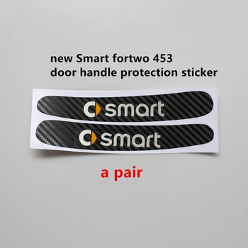 Anglies pluošto modelis durų rankena apsaugos lipdukas, skirtas Smart fortwo 453 Lahua logotipas, emblema automobilių lipdukas apdailos stilius 2vnt