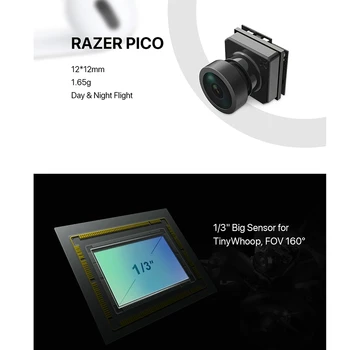 Foxeer Pico Razer 1200Tvl 12X12mm Mini Fpv Kamera cmos 16:9 Pal 3.8 V-16V Rc Lenktynių Drone