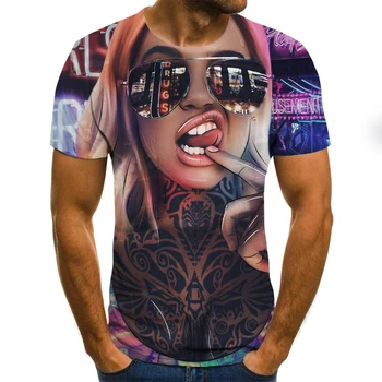 2020 naują atsitiktinis vyriški T-shirt mados viršūnes 3D atspausdintas trumparankoviai vasaros sporto apvalios kaklo marškinėliai madinga streetwear