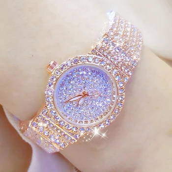 BS Moterų Žiūrėti Garsūs Prabangos prekių Ženklai Diamond Moteriški Rankiniai Laikrodžiai Moterų Mažųjų Laikrodis Rose Gold Žiūrėti Moterų Montre Femme 2020 m.