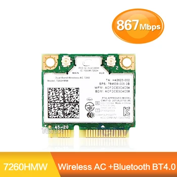Fenvi WiFi Adapter Dual Band Wireless Wifi Kortelę 7260AC 7260HMW Pusę Mini PCI-E 2.4 G/5 ghz 867M 