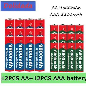 Naujas 1,5 V AA 9800 mAh+1,5 V AAA 8800 mAh Alkaline1.5V Įkrovimo Baterija Laikrodis Žaislai Fotoaparato baterijos