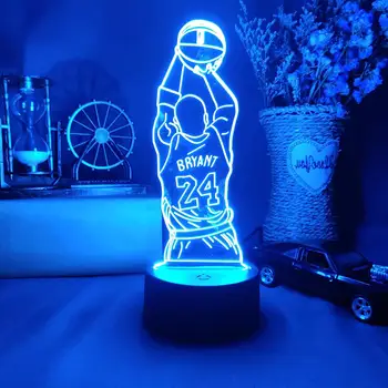 LED Krepšinio Naktį Šviesos 3D Iliuziją, Lempa, Maža Galia Kobe, Šokinėti, Šaudyti Pav Galinio vaizdo Miegamojo Puošmena Lempos
