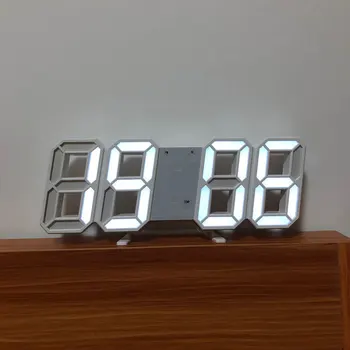 3D Didelis Sieninis Laikrodis Modernios LED Skaitmeninis USB Elektroninių naktinė lempa Laikrodžiai Sienos Šviesos Signalizacijos Stalo Laikrodis, Darbalaukio Namų Puošybai