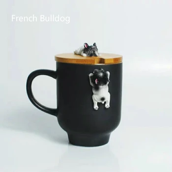 2019 Animacinių filmų 3D Corgi prancūzų Buldogas Puodeliai Mielas gyvūnų Kavos Puodelis Arbatos Vandens Puodeliai Pieno Citrinų Drinkware Pora Taurės Dovana Draugams