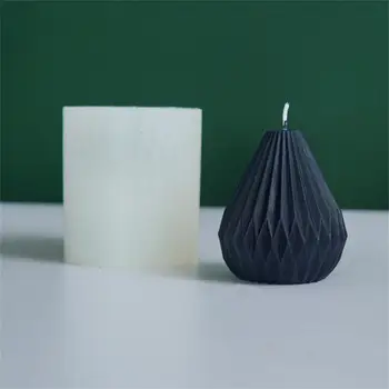 Geometrinės Formos Žvakių Liejimo Shell Pelėsių Paprasta Linija Formą Vaškas Modelis Namų Puošybai Turas Kriaušės Formos Žvakė Silikono Formos