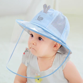 Vasaros plonas apsauginis dangtelis vaikų kvėpuojantis akių gazas anti-spray seilių lašelių atskirai kaukė veido cap baby sun skrybėlę