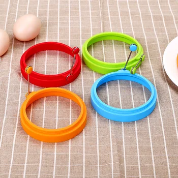 1pcs Silikono Kiaušinių Žiedai Apvalios Ne Klijuoti Keptas Kiaušinis Pelėsių Blynai Maker Formų Pusryčiai Kiaušinių Sandwich Maker Viryklė
