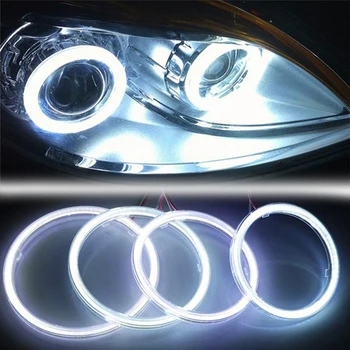 Balta COB SMD Angel Eyes Automobilio LED Rūko žibintų Žiedas DRL Žibintų Lempos Apdaila