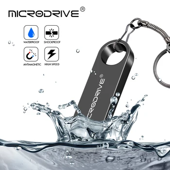Metalo USB Flash Drive 16gb 32gb 64gb Pendrive 32gb usb Atmintinė 128 gb vandeniui Pen Drive usb diską automobilį