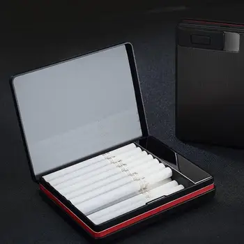 Aliuminio Cigarečių Dėžutė Lydinio Cigarečių Saugojimo Bylos Už 20 Gabalus Su USB Įkrovimas Cigarečių Degiklio Vėjo Braižymo