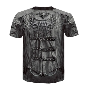 Kaukolė Roko Cool 3D marškinėliai vyriški Motociklo Punk 3D Spausdinimo T-marškinėliai, vyriški marškinėliai Vasaros Vyrų Mados Viršūnes