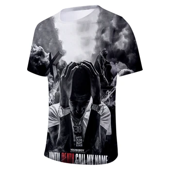 2021 Naujas Reperis Youngboy Niekada Įveikė Vėl 3D Print T-shirt Vyrai/moterys Vasarą Atsitiktiniai trumpomis Rankovėmis Marškinėliai Drabužių