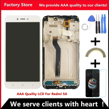 AAA Kokybės IPS LCD+Rėmas Xiaomi Redmi 5A LCD Ekranu Pakeisti Redmi 5A Ekrano Digiziter Asamblėja