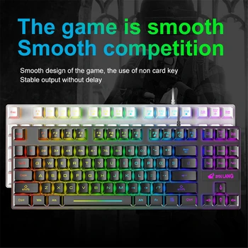 Mados Septynių spalvų Klaviatūra su foniniu Apšvietimu K16 87 Klavišus 12 Multimedijos Klavišus Kompiuterio / Nešiojamas Žaidimų