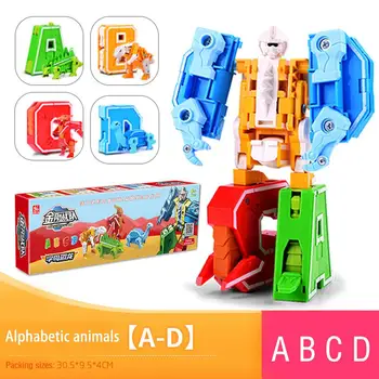 26 raide A-Z Abėcėlė Gyvūnų Dinozaurų Kariai Deformacijos Veiksmų Skaičiai Transformacijos Robotas Žaislai Vaikams Dovanų Brinquedos