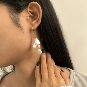 SHIXIN Elegantiškas Pearl Drop Auskarai Moterims, Madingų korėjos Auskarai 2021 Ilgai Vestuvių Pearl Earings Perduoti 2021 bižuterijos