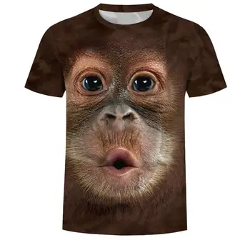 Vasarą Vyrams Marškinėliai 3d Spausdinimo Gyvūnų Beždžionė Marškinėlius trumpomis Rankovėmis Juokinga Puodą -Bellied Beždžionė Dizaino Laisvalaikio Viršūnes Tees VYRIŠKI Drabužiai
