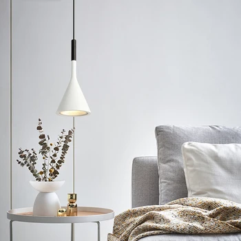Modernus minimalistinis spalvinga metalo mažas pakabukas lempa vieną galvos miegamasis restoranas, baras, kavinė žibintas šviestuvas