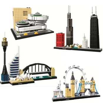 10678 Architektūros Pastatas Nustatyti Londono 21034 Big Ben, Tauerio Tiltas Modelio Kūrimo Bloką Plytų Suderinama Žaislai Lepinlys
