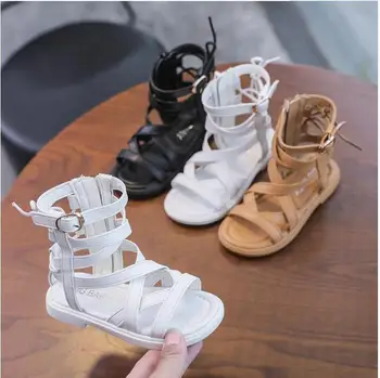 Karšto parduoti vasaros mados Romos batai High-top merginos sandalai vaikus gladiatorių sandalai bamblys vaikų sandalai mergaitėms aukštos kokybės batus