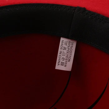 Naujas Išorinis Black Vidinis raudonos Vilnos Veltinio Džiazo Fedora Skrybėlės su Plonu Diržo Sagtis Vyrai Moterys Masto Kraštų Panama Trilby Bžūp 56-58CM