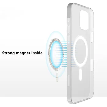 Magnetinis Skystis Silikono Atveju su Animacijos IPhone 12 Pro Max Mini Mobilusis Telefonas Atvejais & Padengti Magsafe Apsaugos Atveju