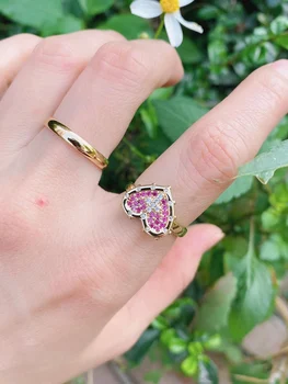 10vnt Beautifu populiarus žiedo aukso spalvos žiedas crystal pearl nutiesti žiedai širdies mėnulio formos moterų, mergaičių papuošalai, dovanos