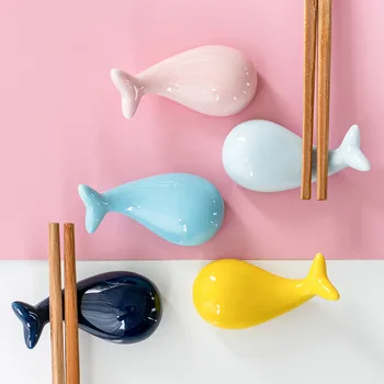 Japonų Keramikos Lazdelės Poilsio Kūrybos Banginio Formos Lazdelės Priežiūros Šaukštu, Stendas, Stovas, Virtuvė, Indai, Apdailos кит ballena